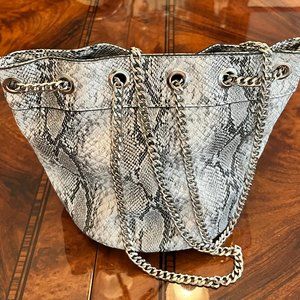 Black and White  Snake Print Bag